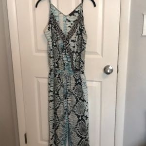 Hale Bob Blue Black Cream Printed Jumpsuit